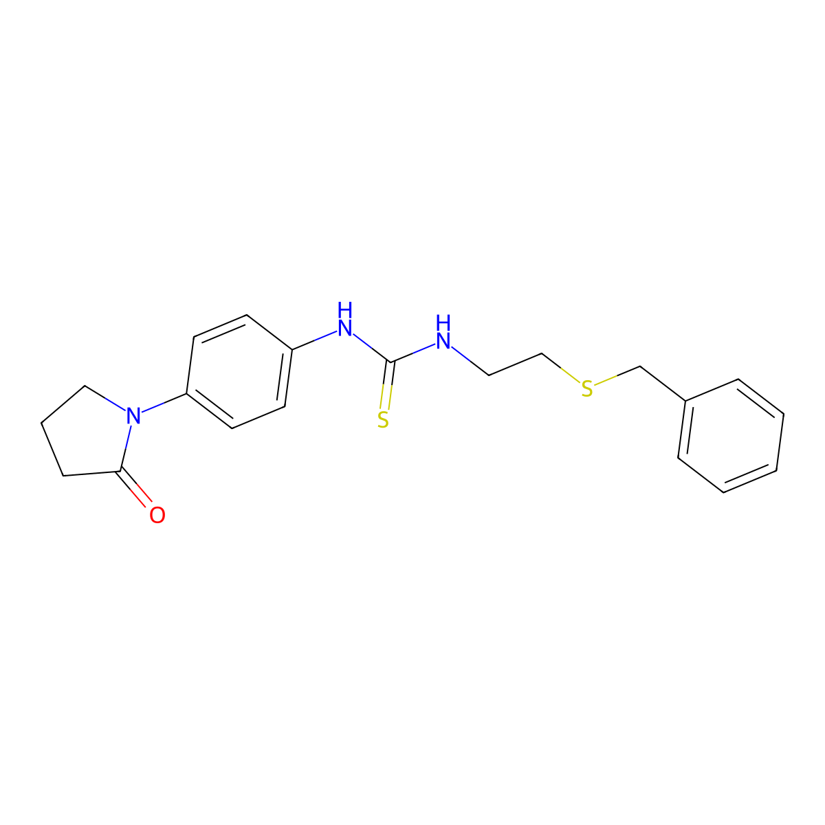 1-(2-Benzylsulfanylethyl)-3-[4-(2-oxopyrrolidin-1-yl)phenyl]thiourea molecular structure, CAS 2213019-87-3
