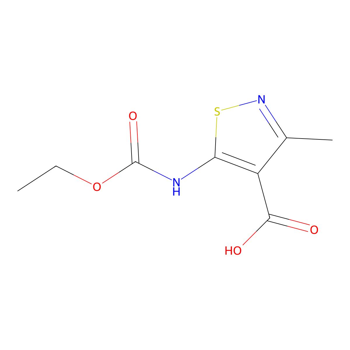 5-[(Ethoxycarbonyl)amino]-3-methylisothiazole-4-carboxylic acid molecular structure, CAS 22131-50-6