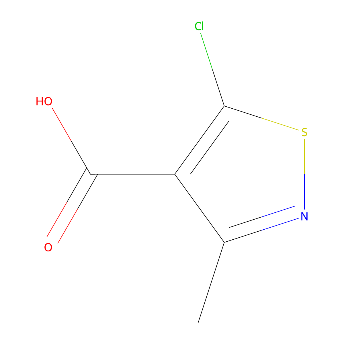 5-Chloro-3-methyl-1,2-thiazole-4-carboxylic acid molecular structure, CAS 22131-56-2