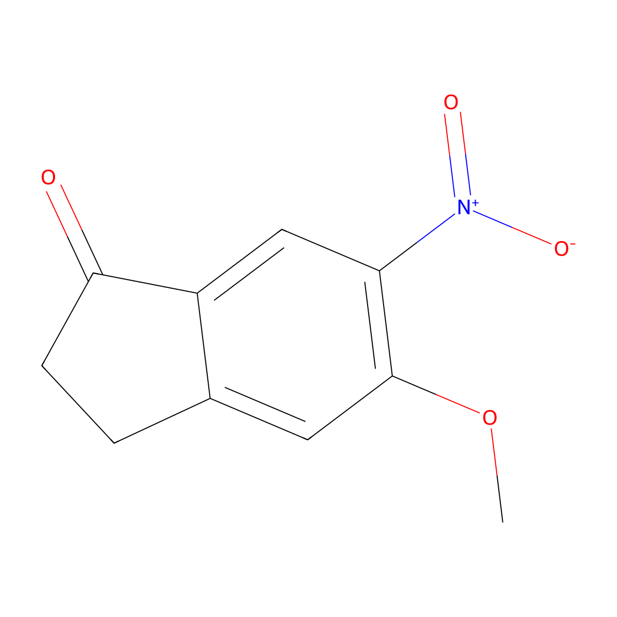 5-Methoxy-6-nitro-2,3-dihydro-1H-inden-1-one molecular structure, CAS 221311-07-5