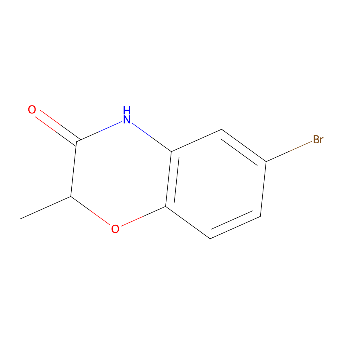 6-bromo-2-methyl-3,4-dihydro-2H-1,4-benzoxazin-3-one molecular structure, CAS 221311-16-6