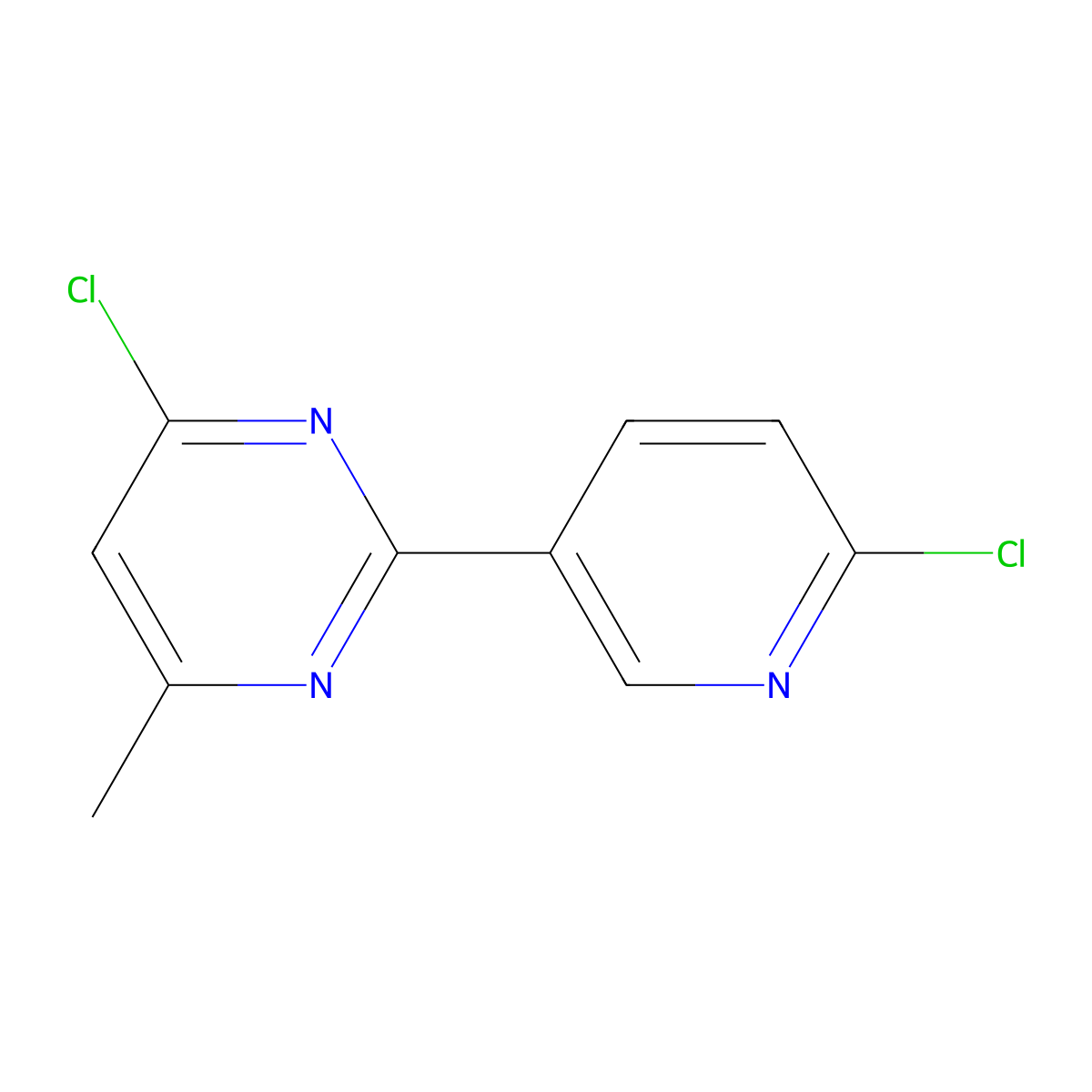 4-Chloro-2-(6-chloropyridin-3-yl)-6-methylpyrimidine molecular structure, CAS 221313-09-3