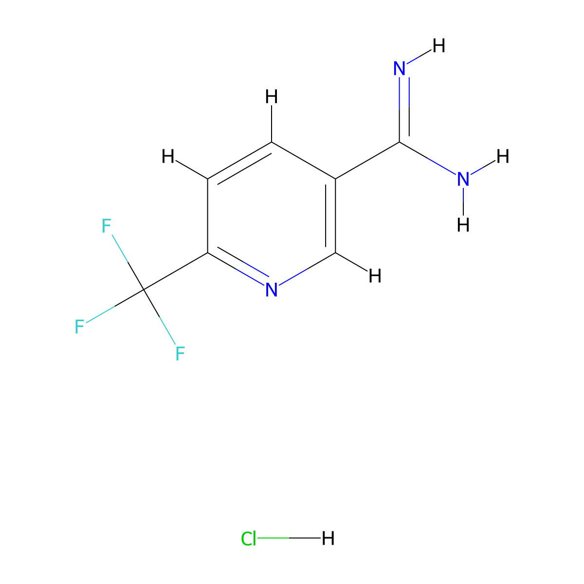 3-Pyridinecarboximidamide, 6-(trifluoromethyl)-, hydrochloride (1:1) molecular structure, CAS 221313-11-7