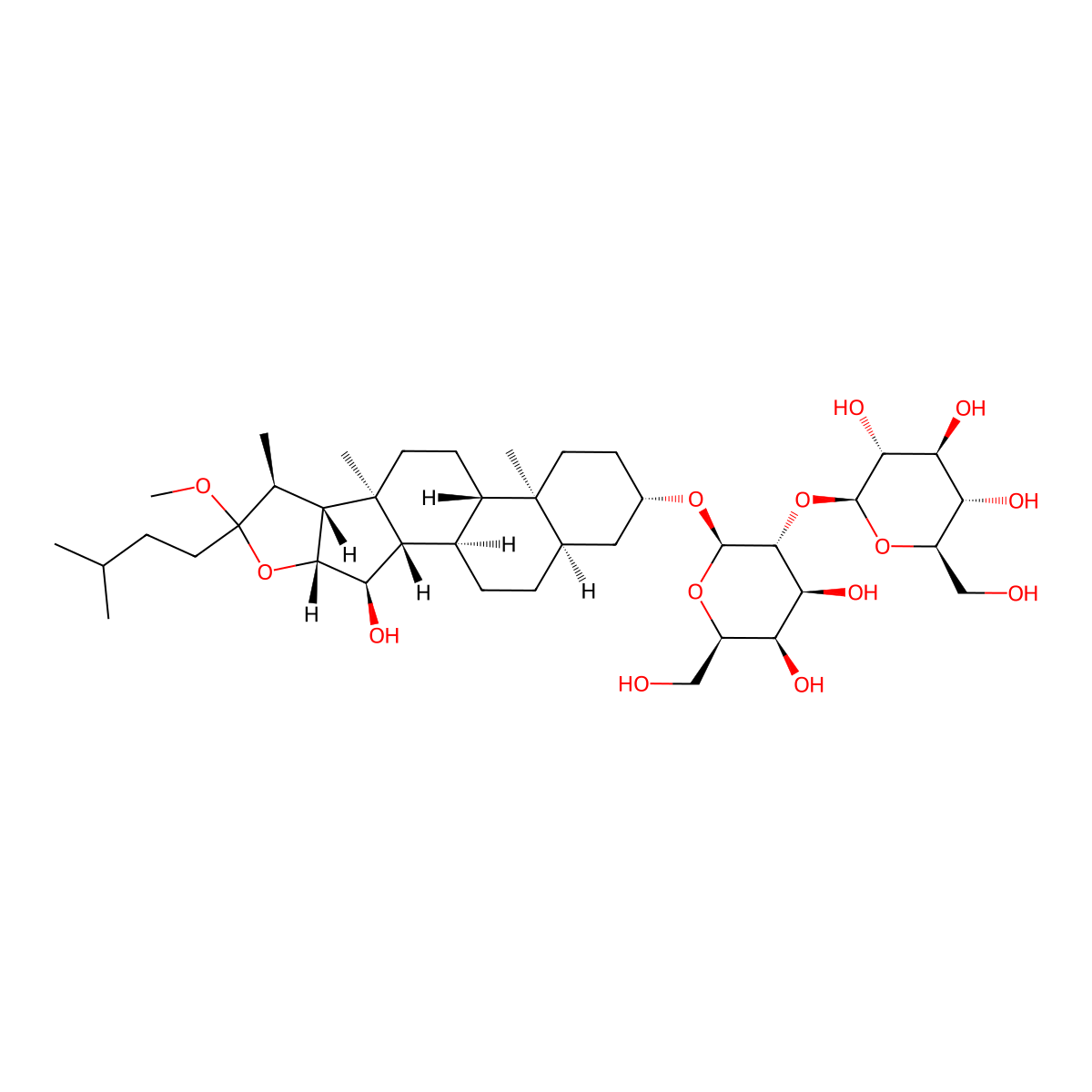 Anemarrhenasaponin Ia molecular structure, CAS 221317-02-8
