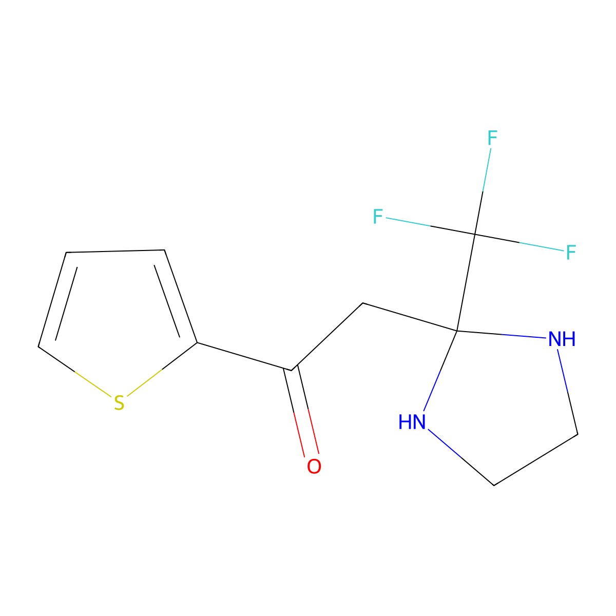 1-Thiophen-2-yl-2-[2-(trifluoromethyl)imidazolidin-2-yl]ethanone molecular structure, CAS 221317-92-6