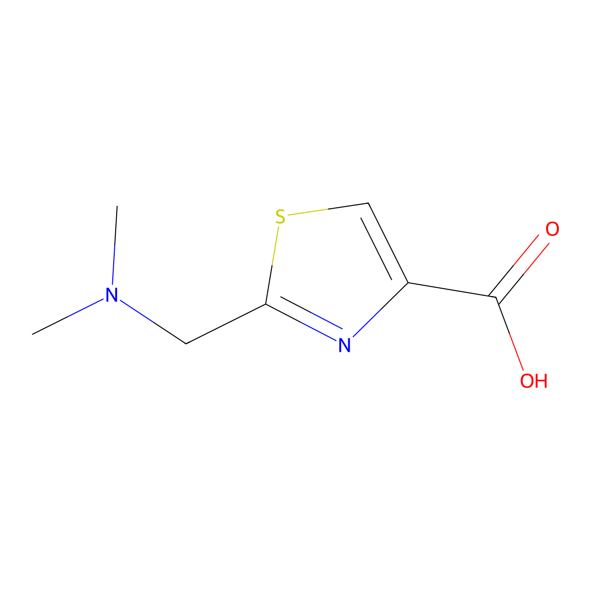 2-[(Dimethylamino)methyl]-1,3-thiazole-4-carboxylic acid molecular structure, CAS 221323-50-8