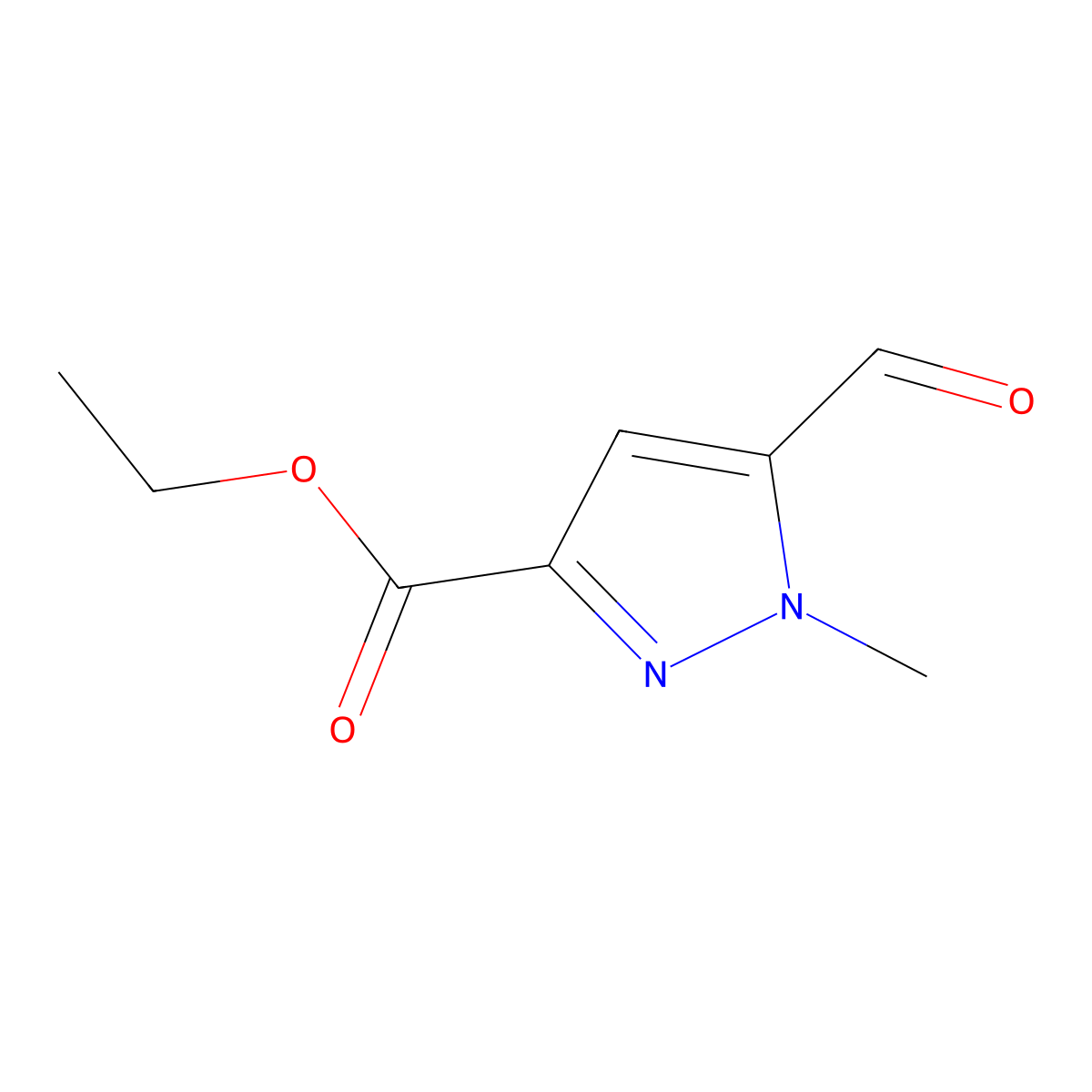 Ethyl 5-formyl-1-methyl-1H-pyrazole-3-carboxylate molecular structure, CAS 221323-54-2