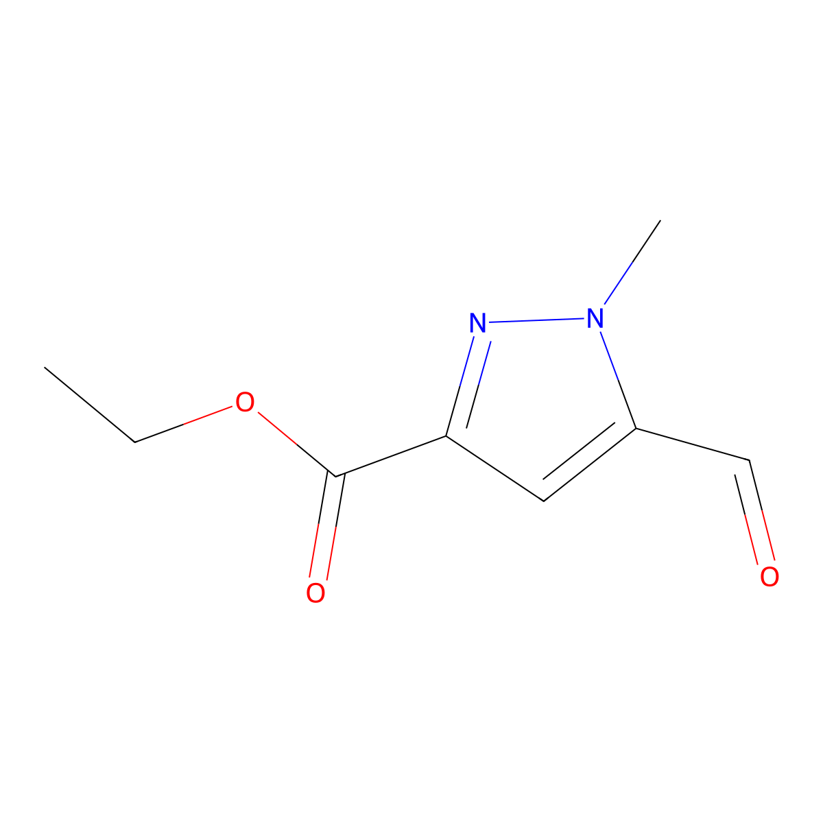 Ethyl 5-formyl-1-methyl-1H-pyrazole-3-carboxylate molecular structure, CAS 221323-54-2