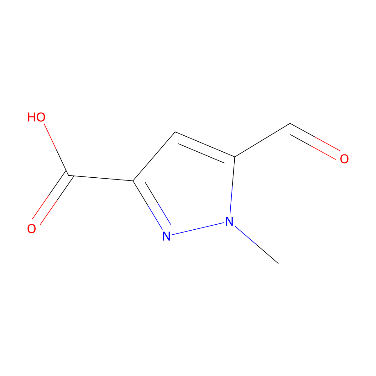 5-formyl-1-methyl-1H-pyrazole-3-carboxylic acid molecular structure, CAS 221323-55-3