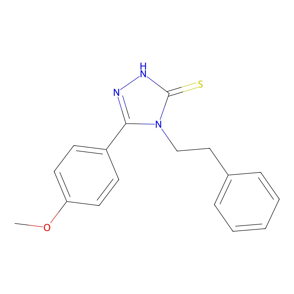 5-(4-methoxyphenyl)-4-(2-phenylethyl)-4H-1,2,4-triazole-3-thiol molecular structure, CAS 221325-22-0
