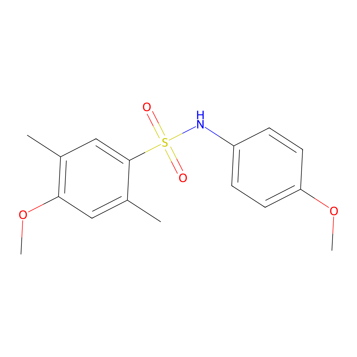 4-methoxy-N-(4-methoxyphenyl)-2,5-dimethylbenzene-1-sulfonamide molecular structure, CAS 2213255-49-1