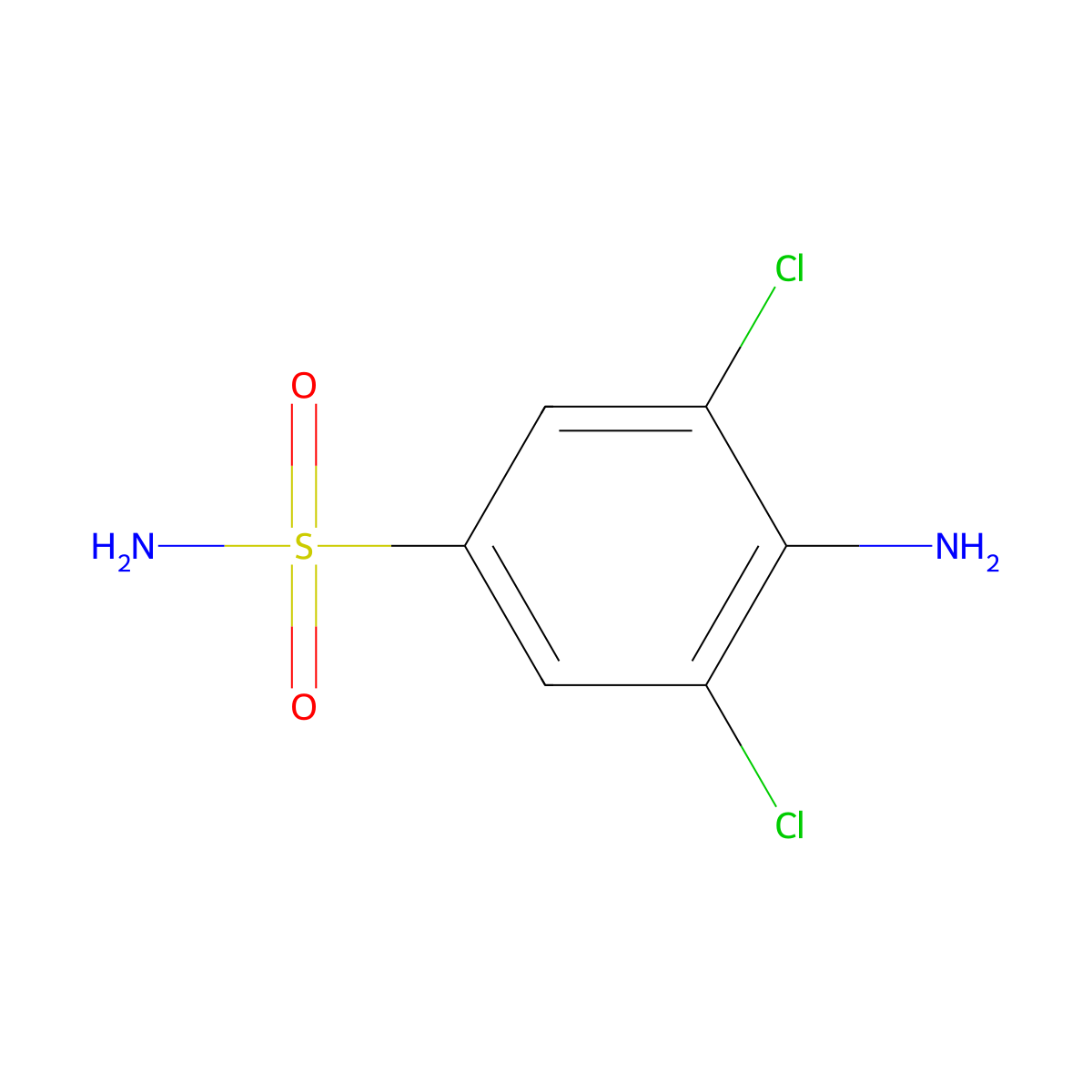 Benzenesulfonamide, 4-amino-3,5-dichloro- molecular structure, CAS 22134-75-4