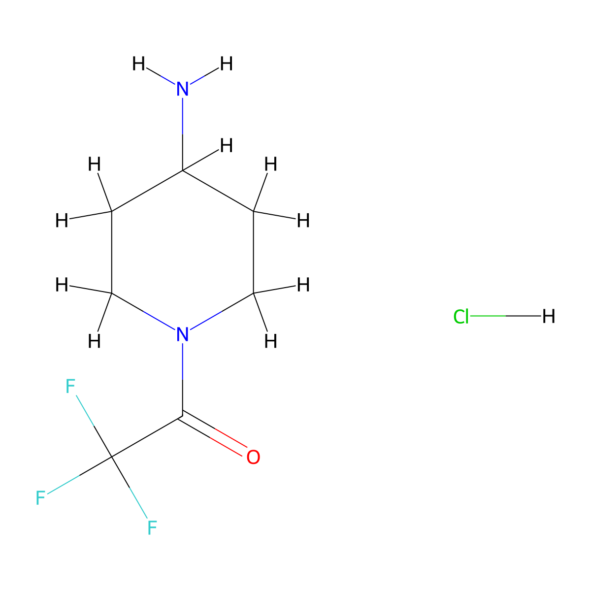 1-(4-Aminopiperidin-1-YL)-2,2,2-trifluoroethan-1-one hydrochloride molecular structure, CAS 221340-53-0
