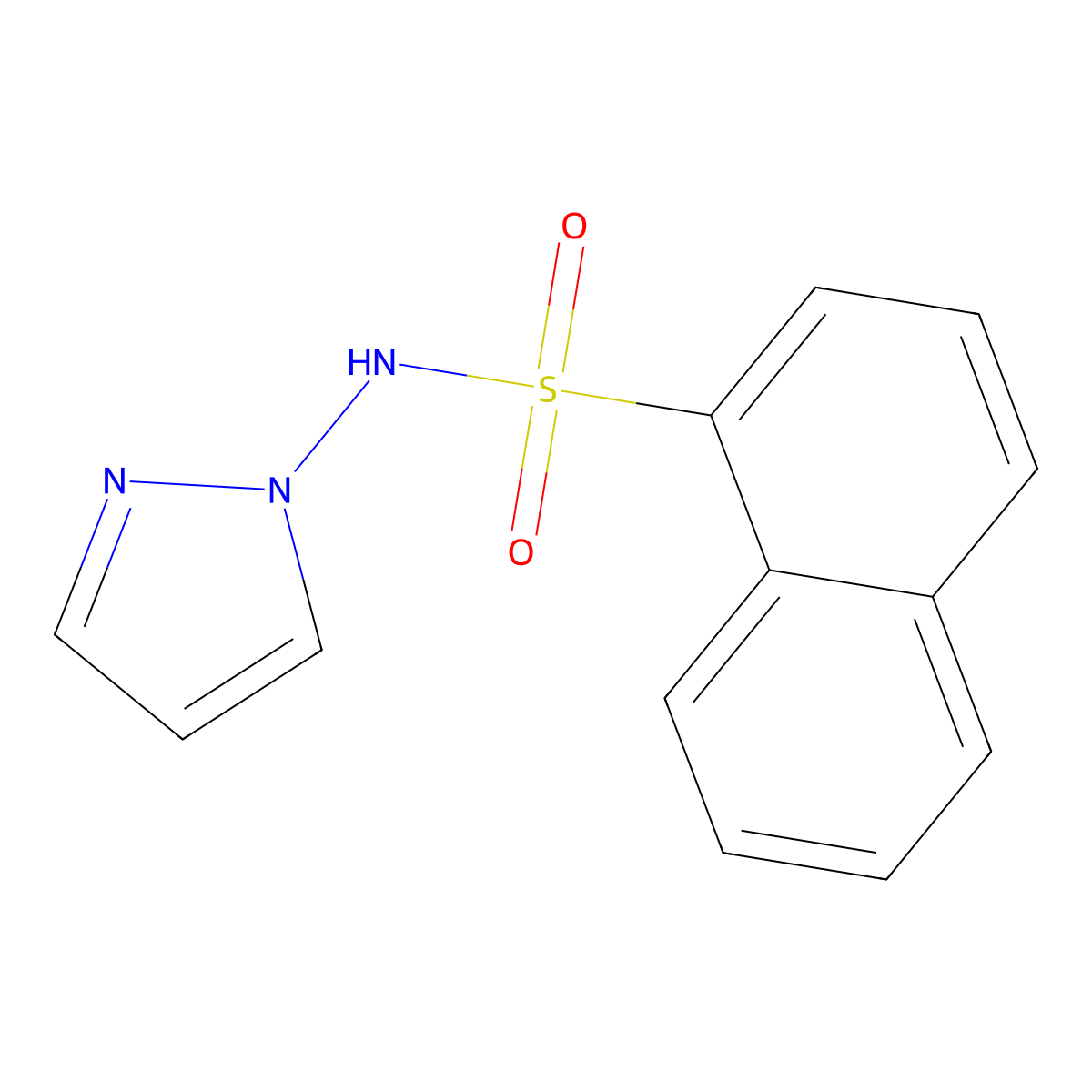 N-(1H-Pyrazol-1-yl)naphthalene-1-sulfonamide molecular structure, CAS 2213402-74-3