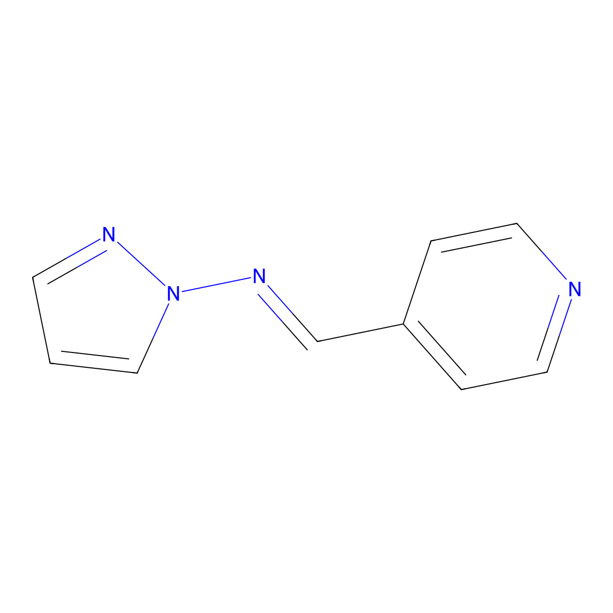 N-(Pyridin-4-ylmethylidene)-1H-pyrazol-1-amine molecular structure, CAS 2213406-58-5