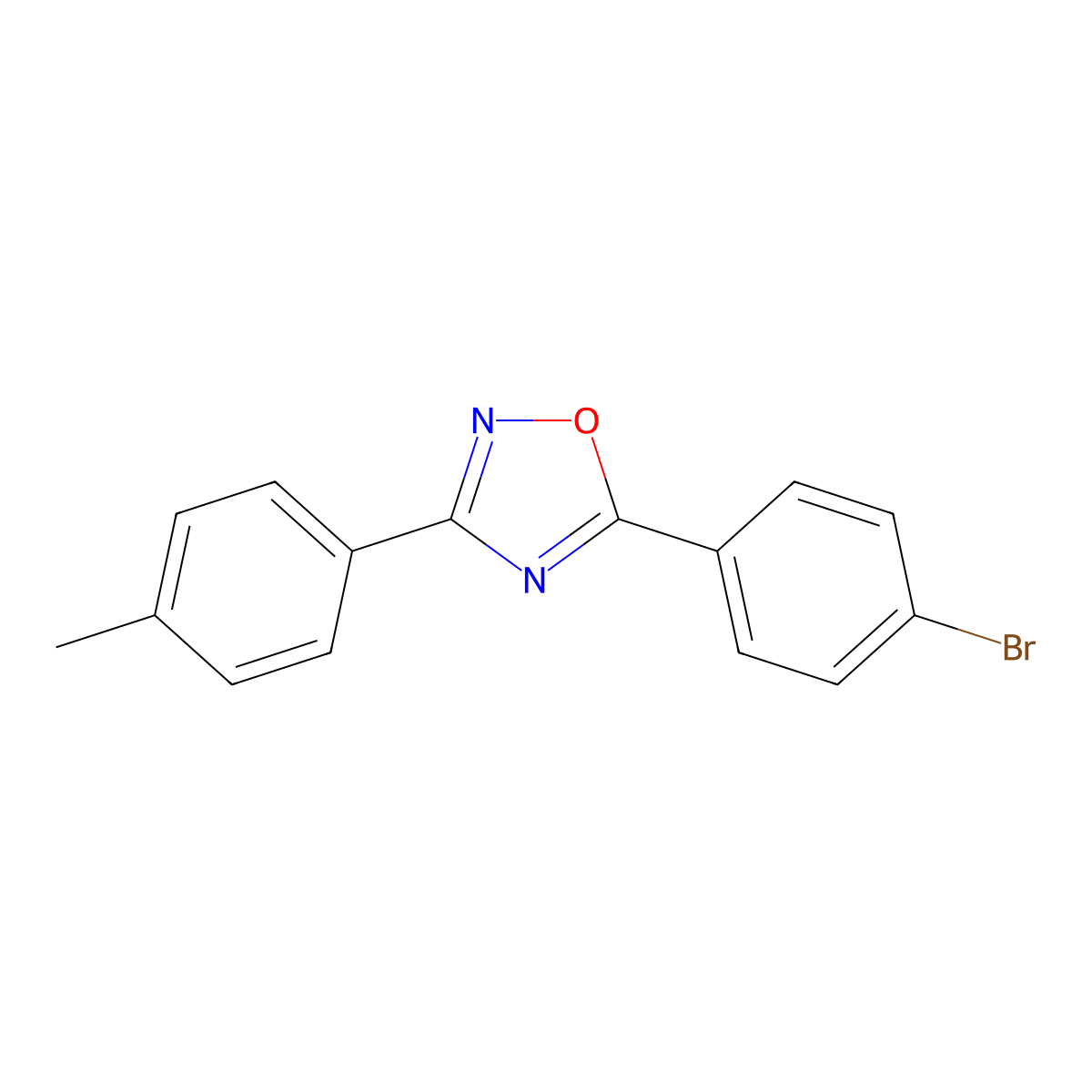 5-(4-Bromophenyl)-3-(4-methylphenyl)-1,2,4-oxadiazole molecular structure, CAS 221348-17-0