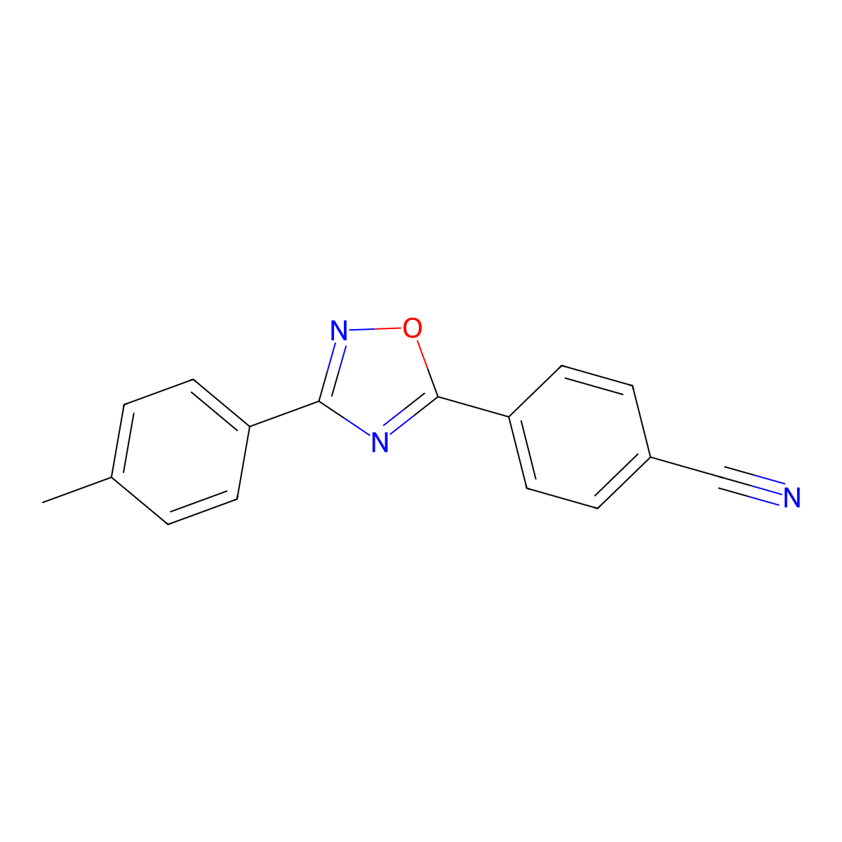 4-[3-(4-Methylphenyl)-1,2,4-oxadiazol-5-yl]benzonitrile molecular structure, CAS 221348-18-1
