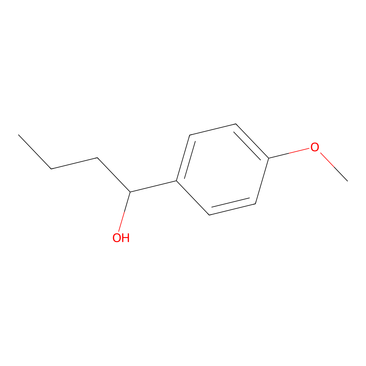 4-Methoxy-alpha-propylbenzenemethanol molecular structure, CAS 22135-50-8