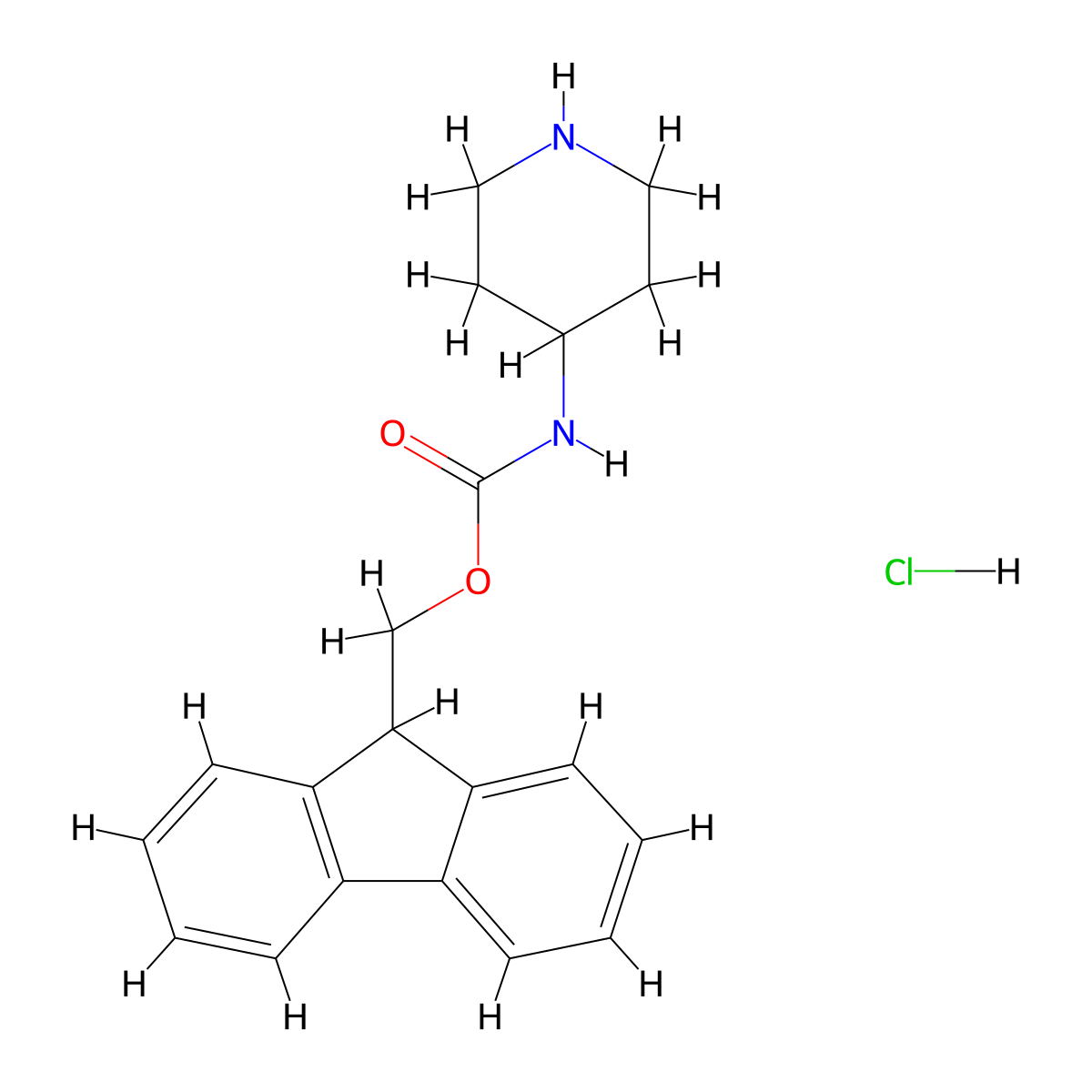 4-(Fmoc-amino)piperidine hydrochloride molecular structure, CAS 221352-86-9