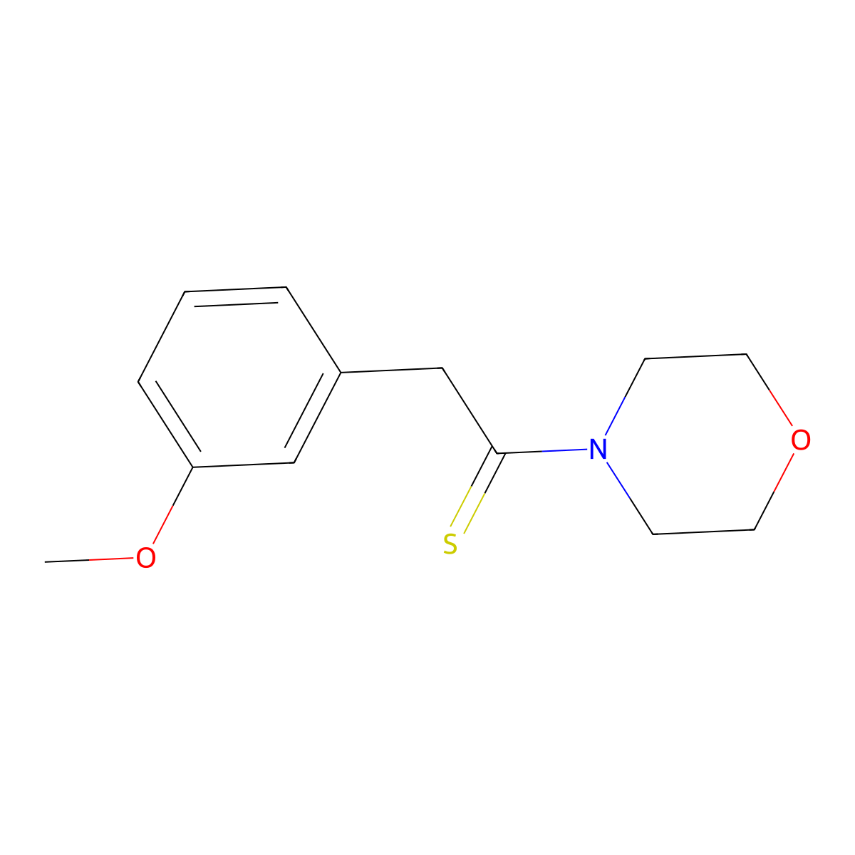 2-(3-Methoxy-phenyl)-1-morpholin-4-yl-ethanethione molecular structure, CAS 221354-48-9