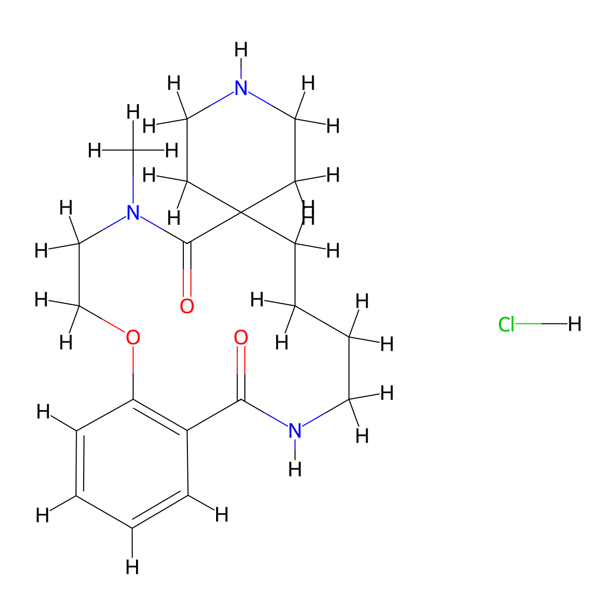 4-methyl-3,4,8,9,10,11-hexahydrospiro[benzo[m][1]oxa[4,11]diazacyclotetradecine-6,4'-piperidine]-5,12(2H,7H)-dione hydrochloride molecular structure, CAS 2213558-74-6