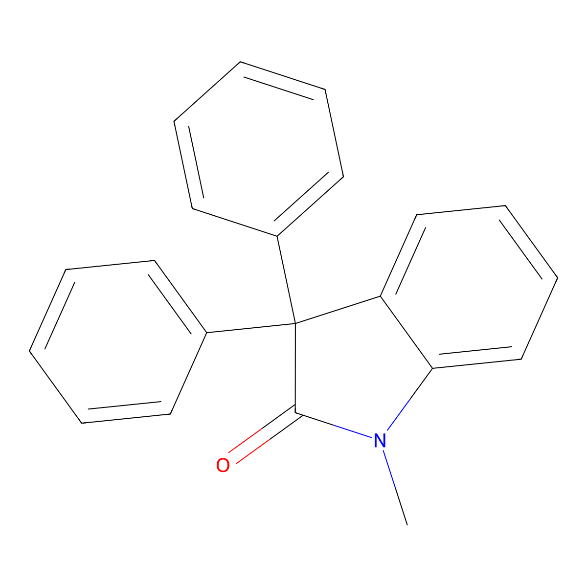1-Methyl-3,3-diphenylindolin-2-one molecular structure, CAS 22136-54-5