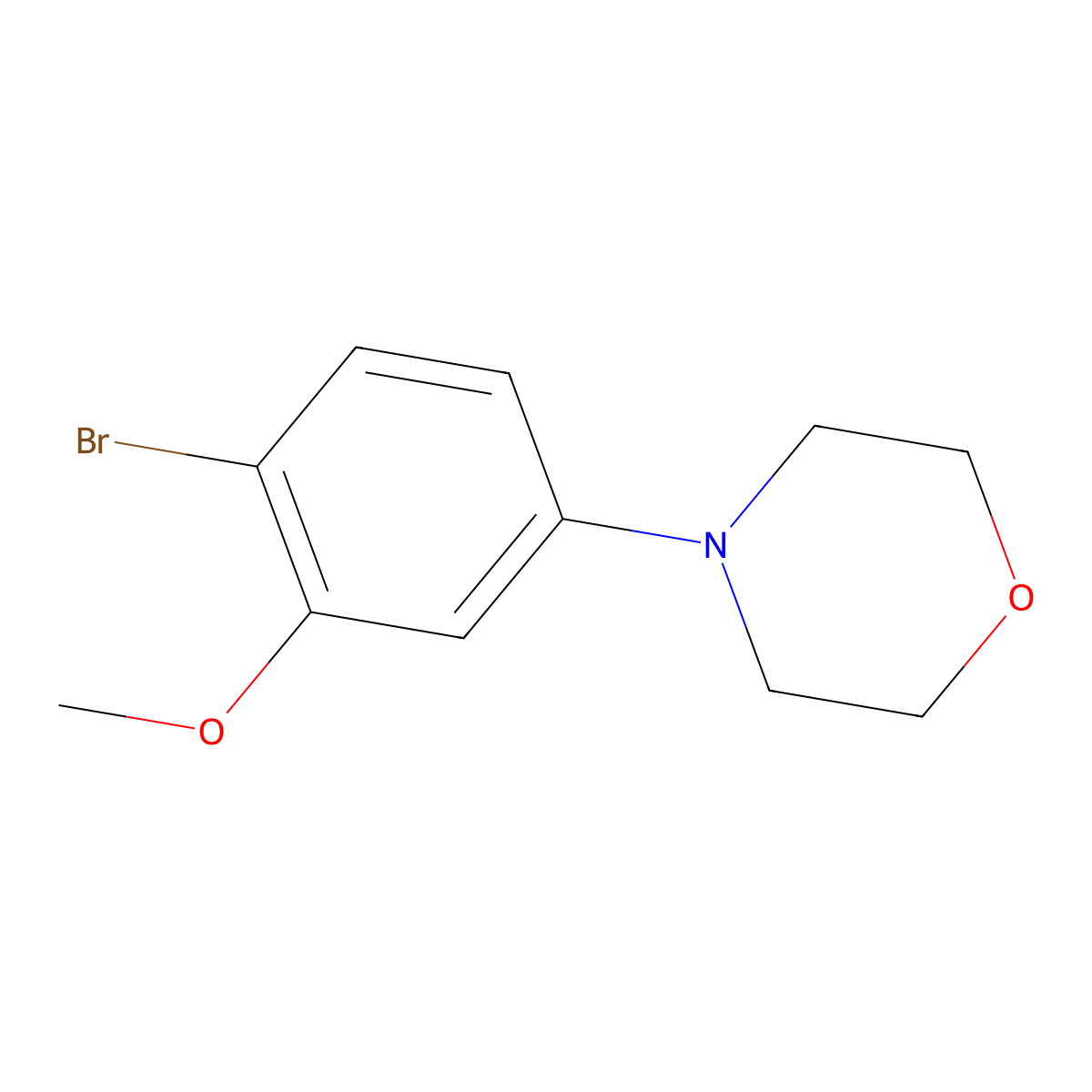 4-(4-Bromo-3-methoxyphenyl)morpholine molecular structure, CAS 221360-89-0