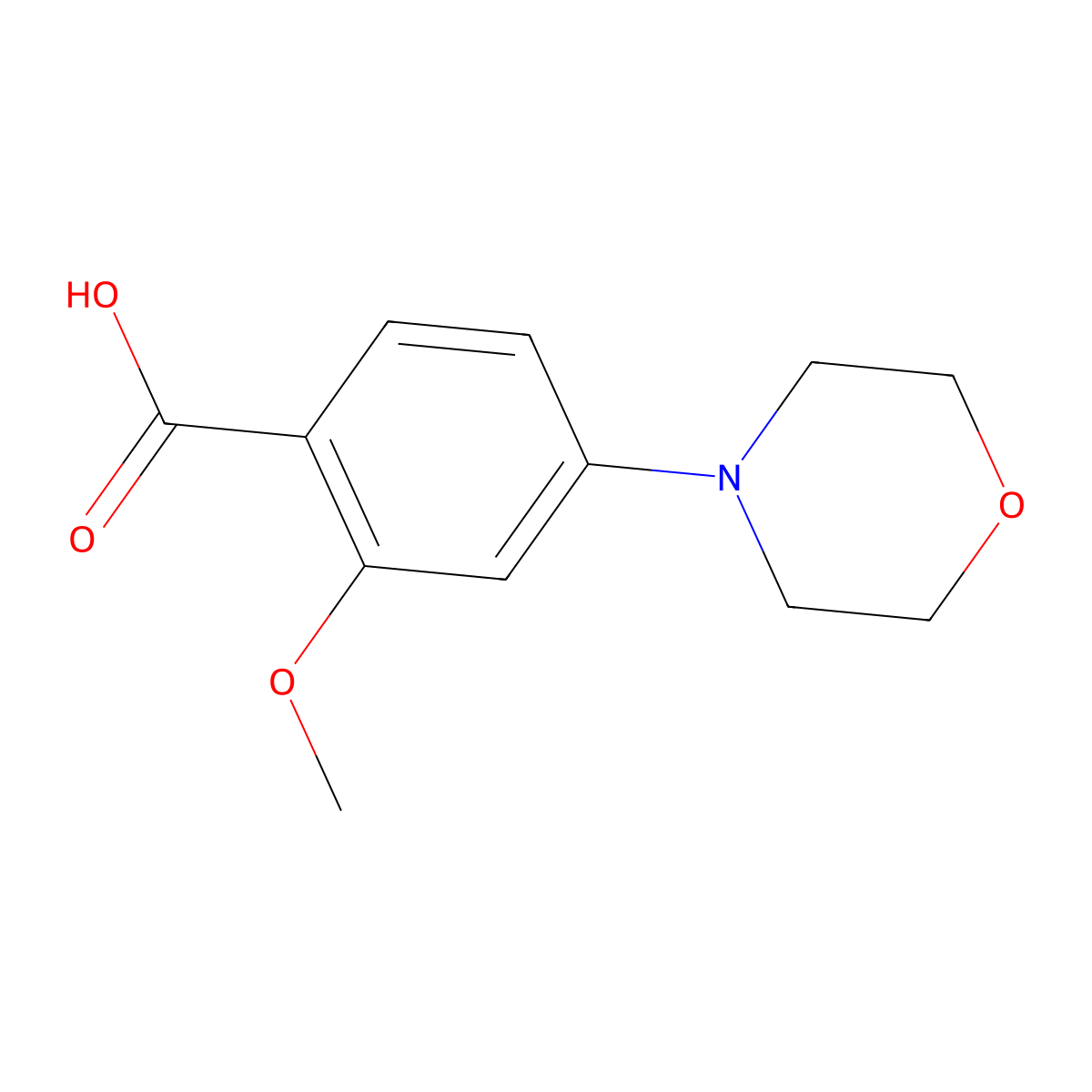 2-Methoxy-4-morpholinobenzoic acid molecular structure, CAS 221360-90-3