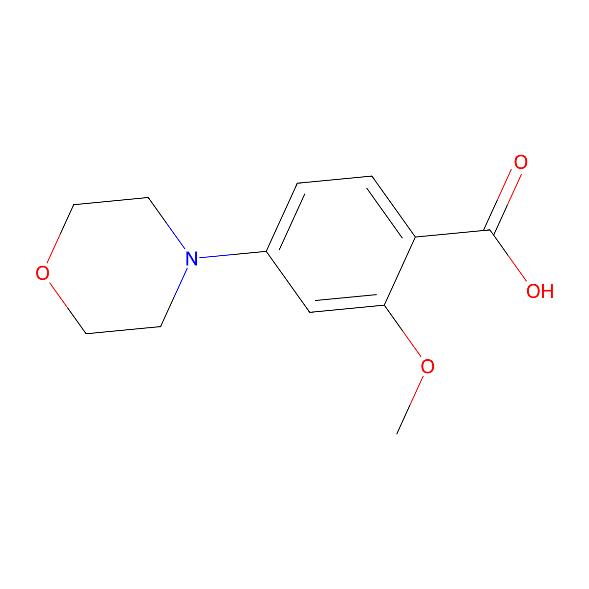 2-Methoxy-4-morpholinobenzoic acid molecular structure, CAS 221360-90-3