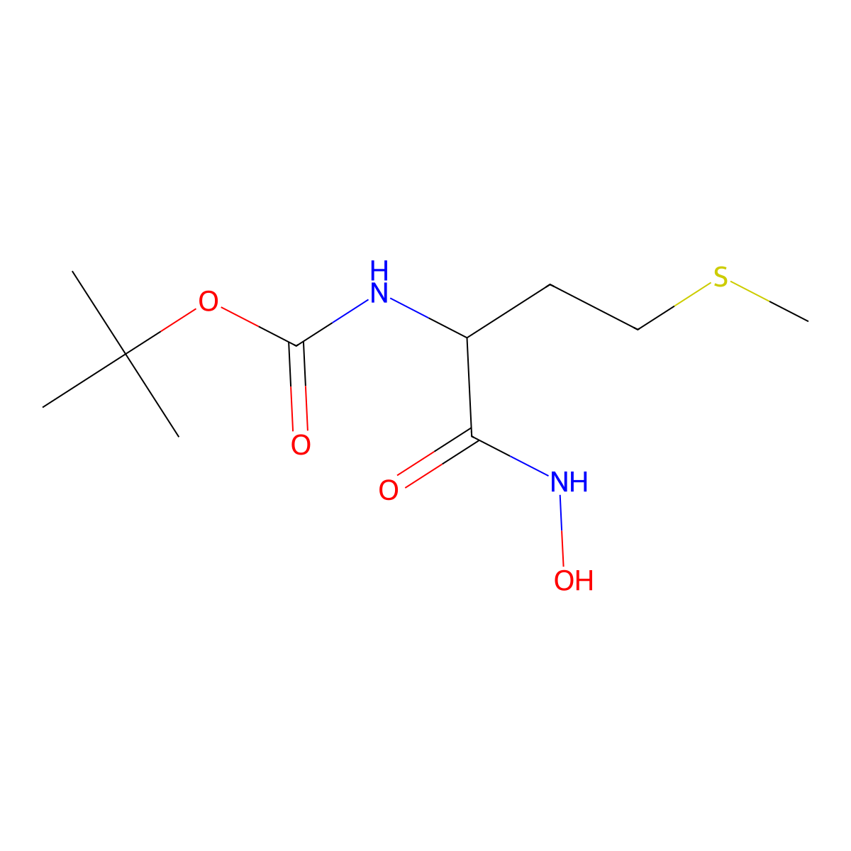 tert-butyl N-[(1S)-1-(hydroxycarbamoyl)-3-(methylsulfanyl)propyl]carbamate molecular structure, CAS 221361-62-2