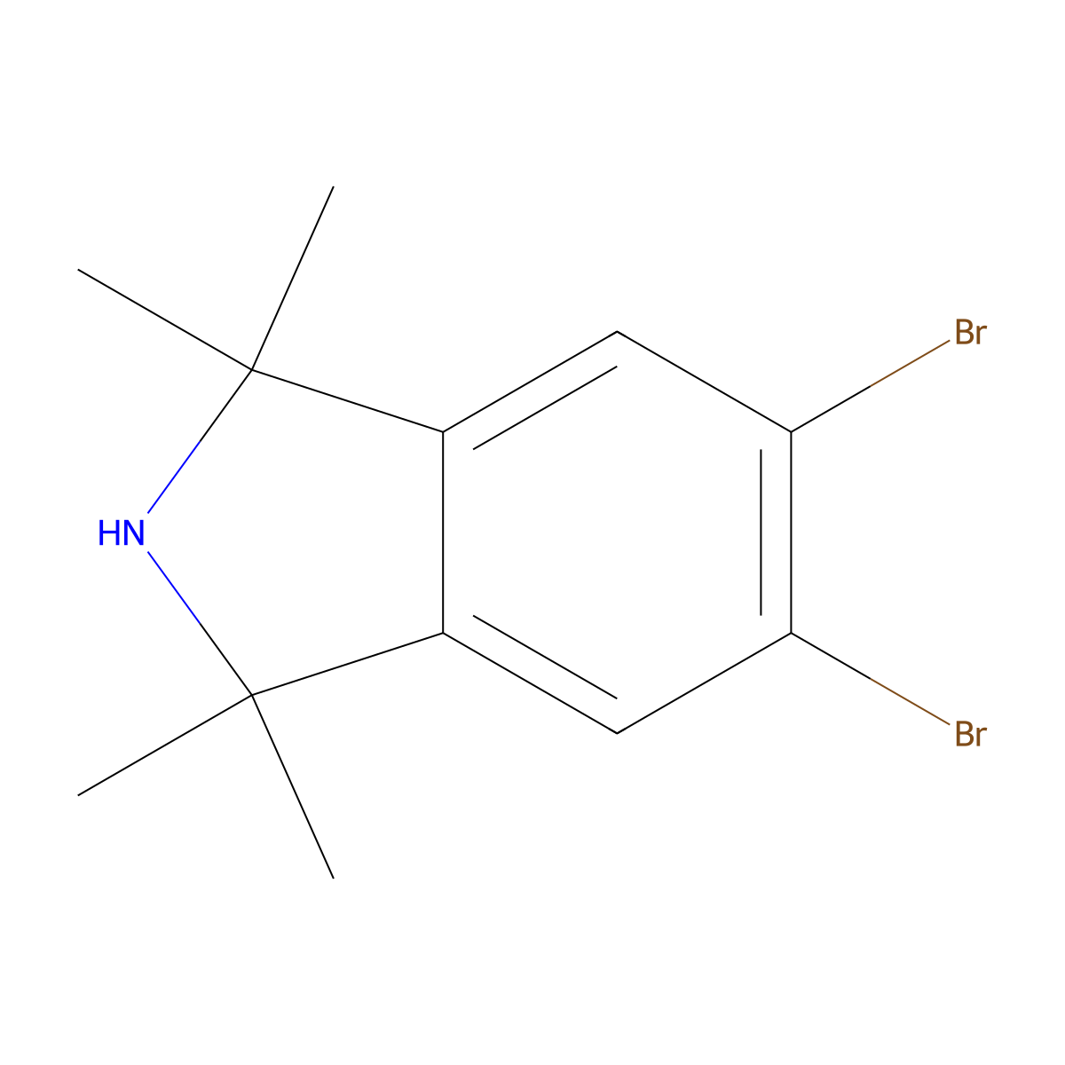 5,6-Dibromo-1,1,3,3-tetramethylisoindoline molecular structure, CAS 221368-76-9