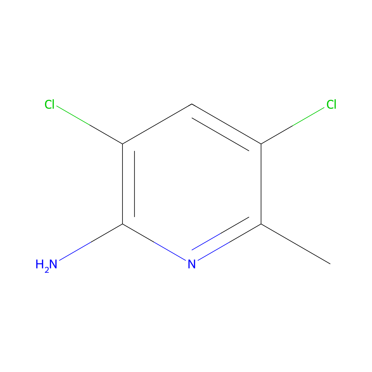 2-Amino-3,5-dichloro-6-methylpyridine molecular structure, CAS 22137-52-6