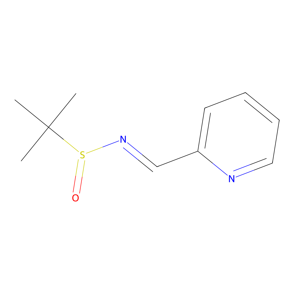 (R)-2-methyl-N-(pyridin-2-ylmethylidene)propane-2-sulfinamide molecular structure, CAS 221375-51-5