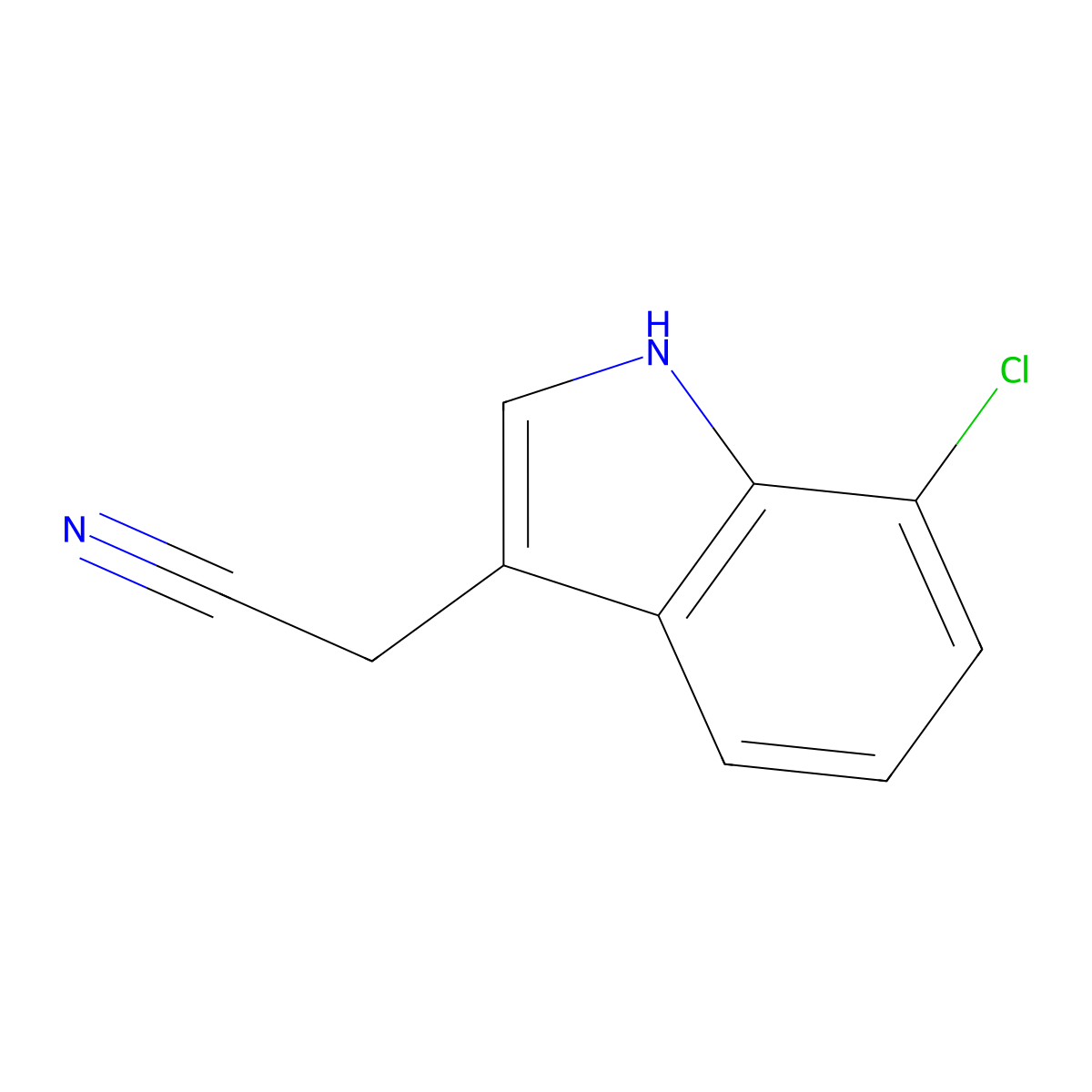 2-(7-chloro-1H-indol-3-yl)acetonitrile molecular structure, CAS 221377-37-3