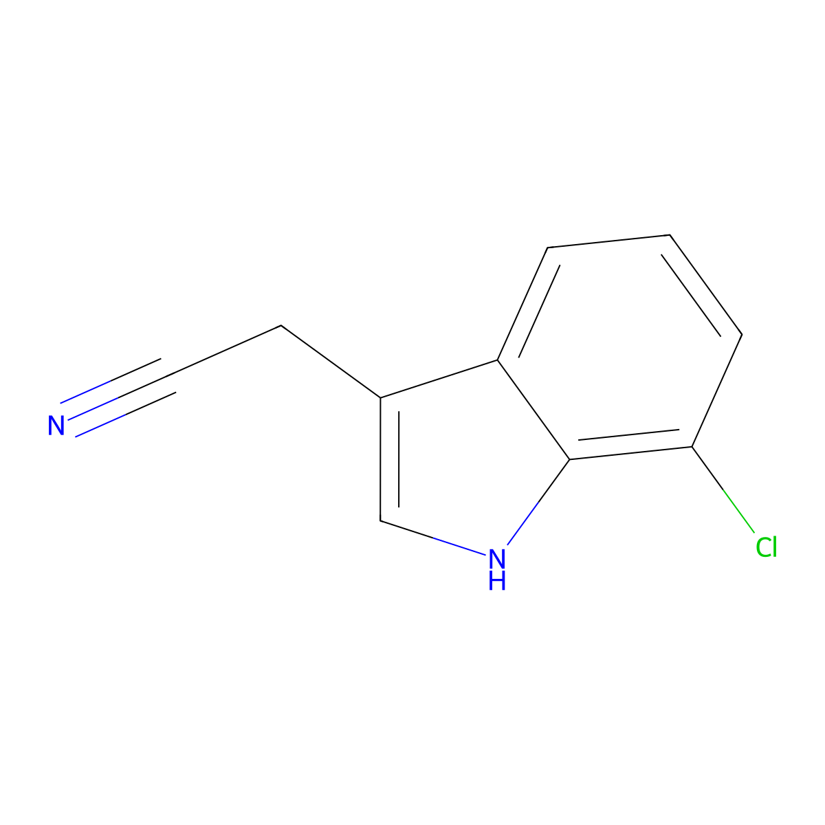 2-(7-chloro-1H-indol-3-yl)acetonitrile molecular structure, CAS 221377-37-3