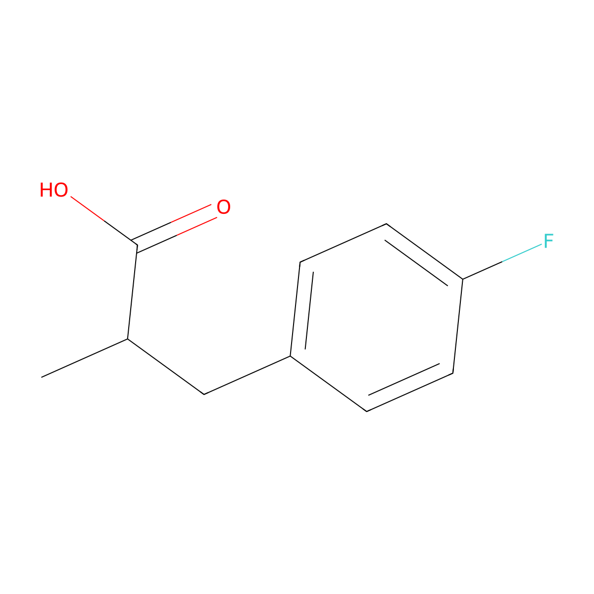3-(4-Fluorophenyl)-2-methylpropanoic acid molecular structure, CAS 22138-73-4