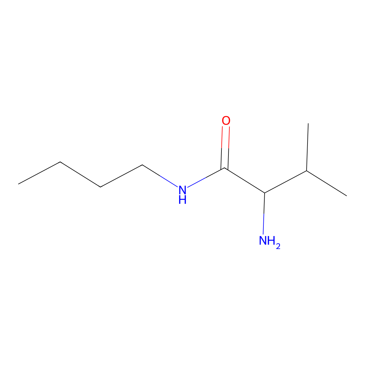 2-amino-N-butyl-3-methylbutanamide molecular structure, CAS 221383-52-4