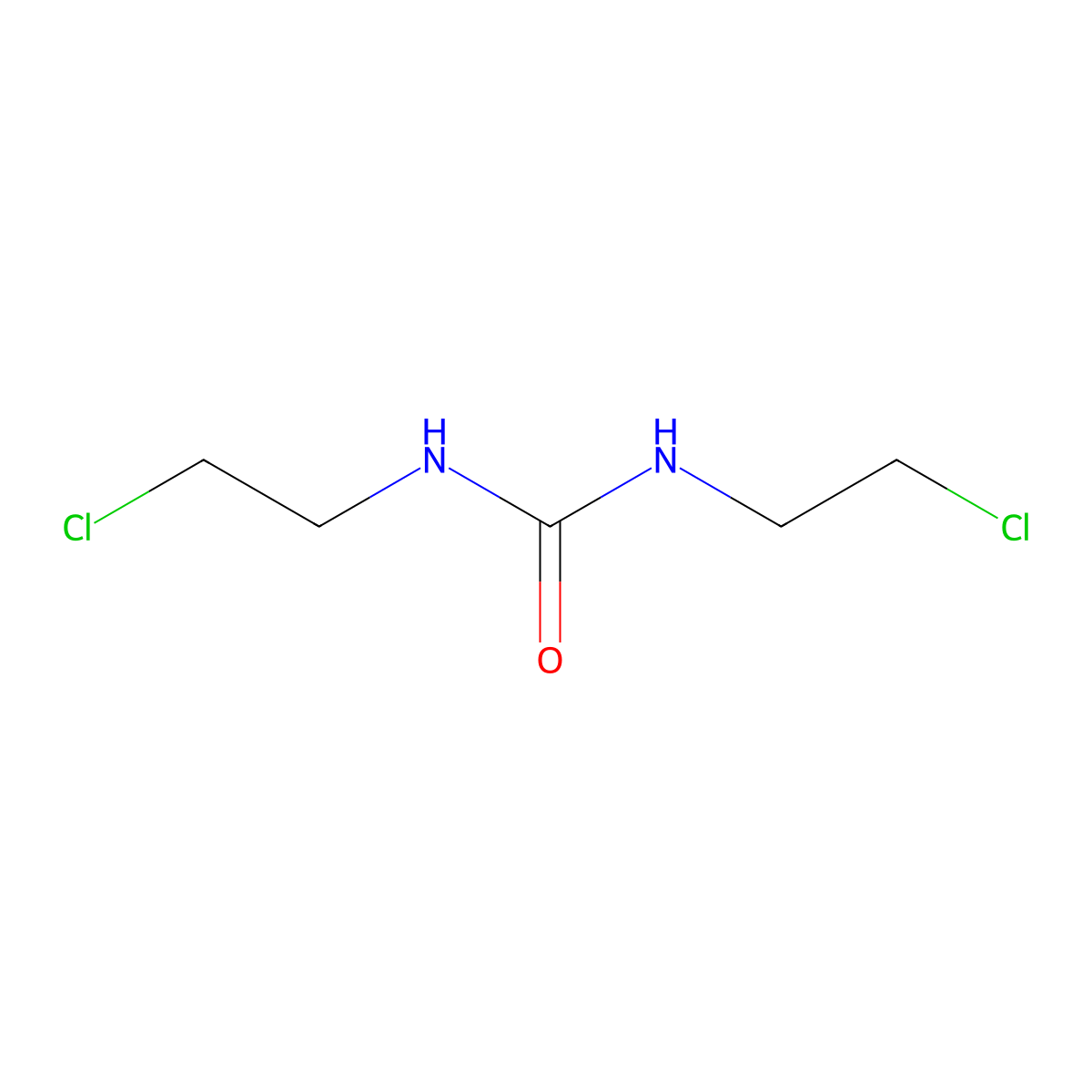 1,3-Bis(2-chloroethyl)urea molecular structure, CAS 2214-72-4