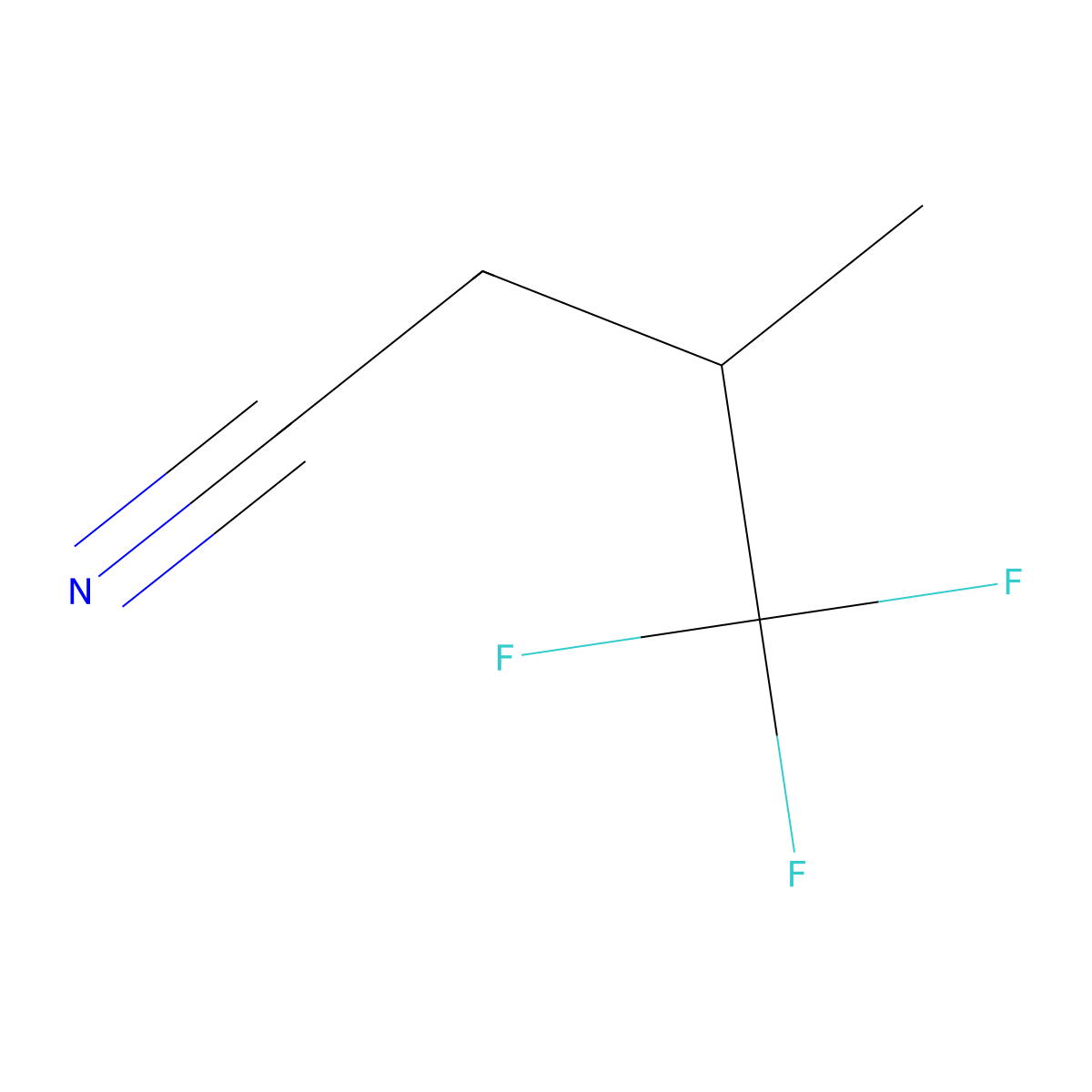 4,4,4-Trifluoro-3-methylbutanenitrile molecular structure, CAS 2214-79-1