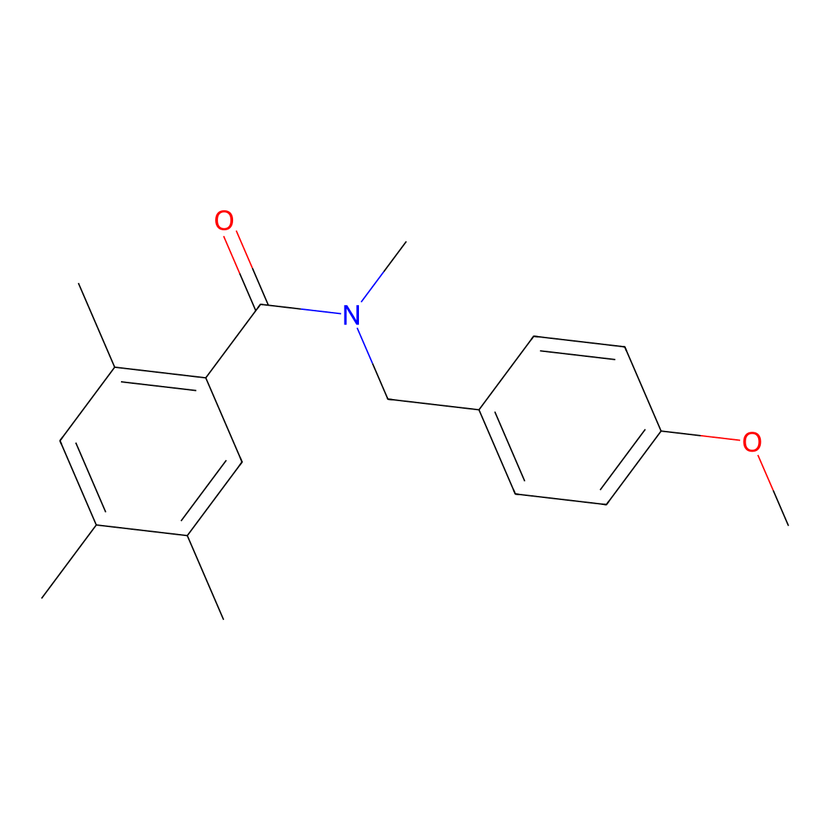 N-[(4-Methoxyphenyl)methyl]-N,2,4,5-tetramethylbenzamide molecular structure, CAS 2214021-05-1