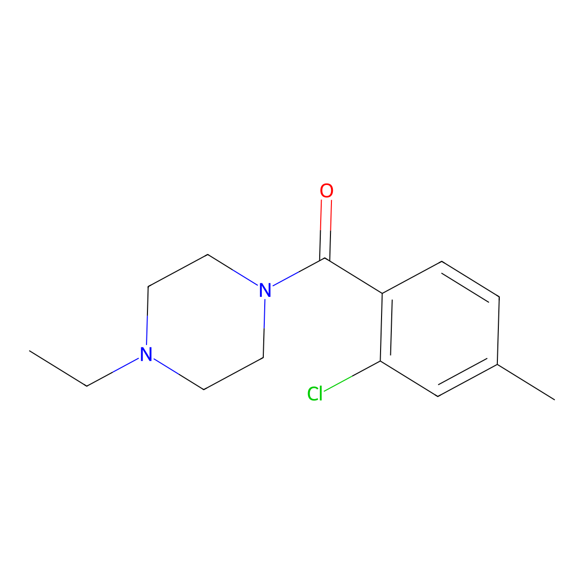 (2-Chloro-4-methylphenyl)(4-ethyl-1-piperazinyl)methanone molecular structure, CAS 2214106-80-4