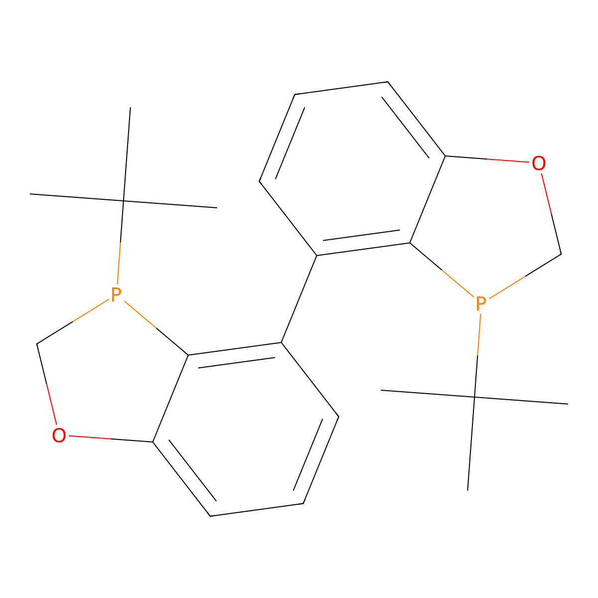(3R,3'R)-3,3'-di-tert-Butyl-2,2',3,3'-tetrahydro-4,4'-bibenzo[d][1,3]oxaphosphole molecular structure, CAS 2214207-73-3