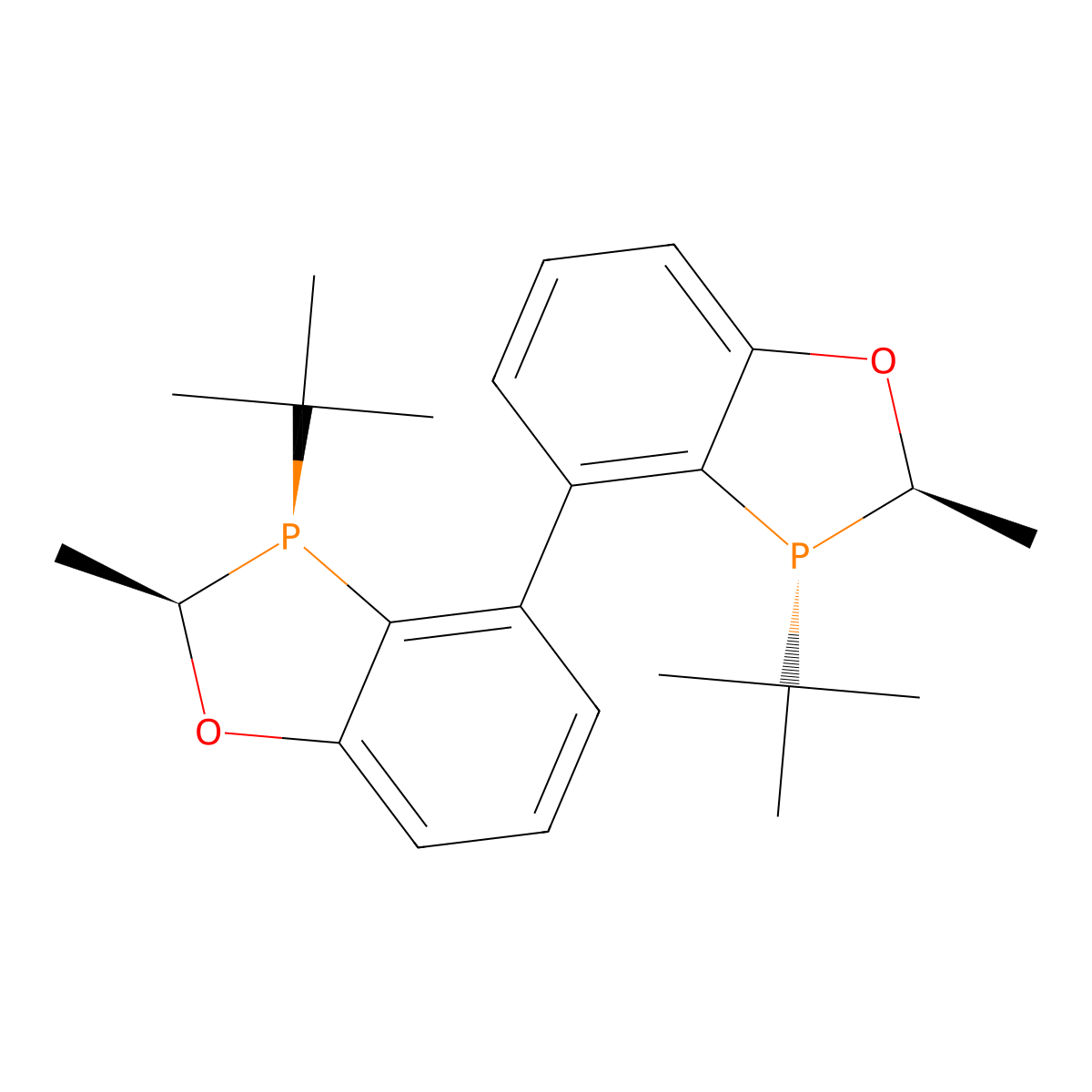 (2R,2'R,3R,3'R)-3,3'-Di-tert-butyl-2,2'-dimethyl-2,2',3,3'-tetrahydro-4,4'-bibenzo[d][1,3]oxaphosphole molecular structure, CAS 2214207-74-4