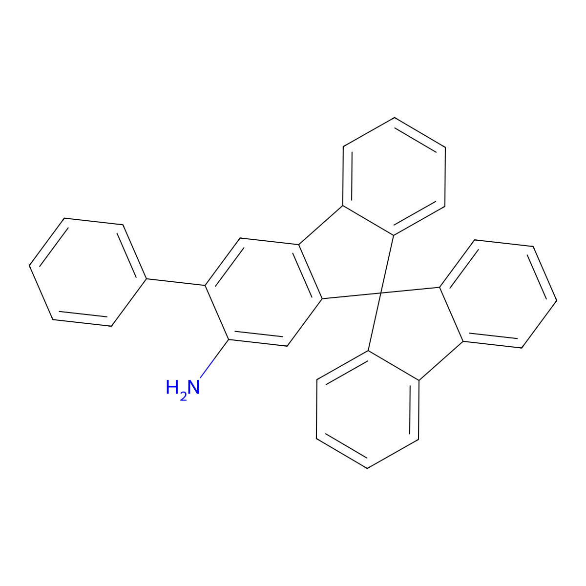 3-Phenyl-9,9'-spirobi[fluoren]-2-amine molecular structure, CAS 2214221-84-6