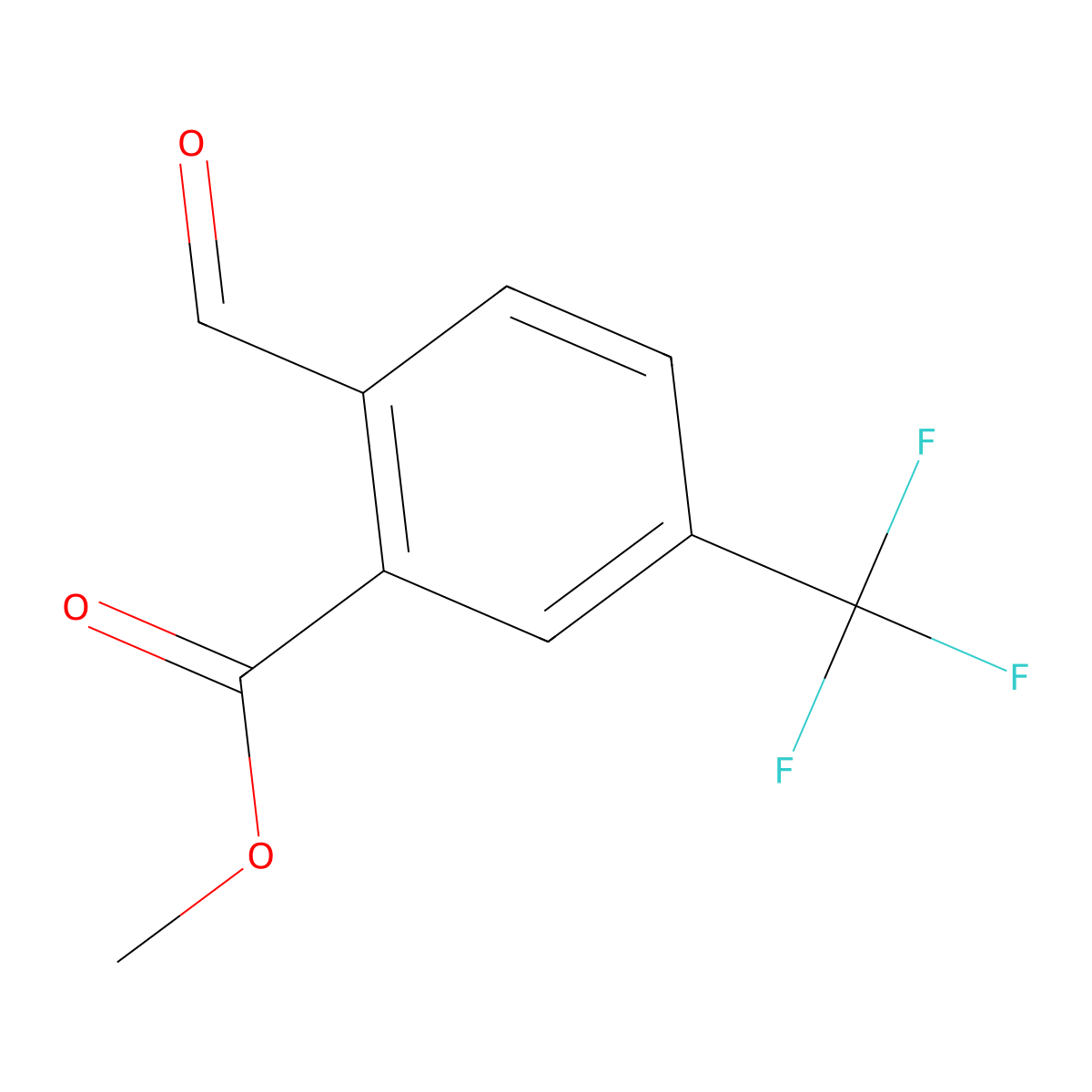 Methyl 2-formyl-5-(trifluoromethyl)benzoate molecular structure, CAS 2214294-00-3
