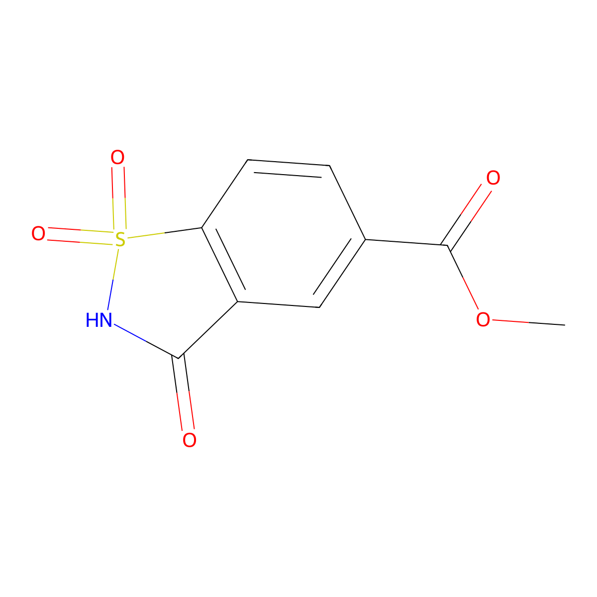 Methyl 1,1,3-trioxo-2,3-dihydro-1lambda6,2-benzothiazole-5-carboxylate molecular structure, CAS 221446-01-1