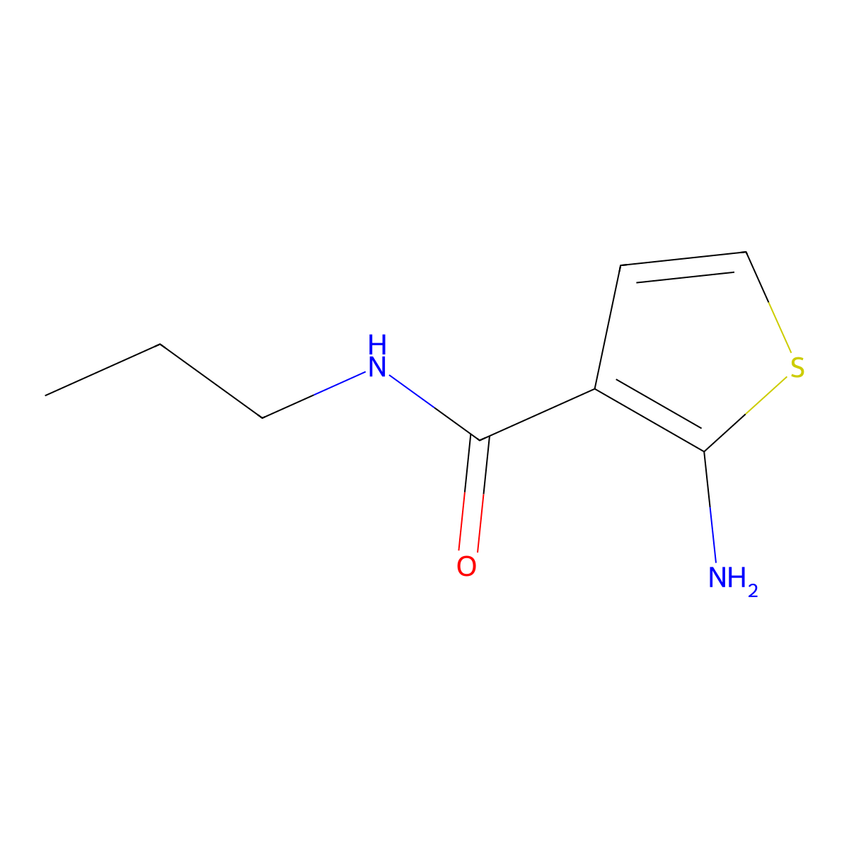 2-amino-N-propylthiophene-3-carboxamide molecular structure, CAS 221451-70-3