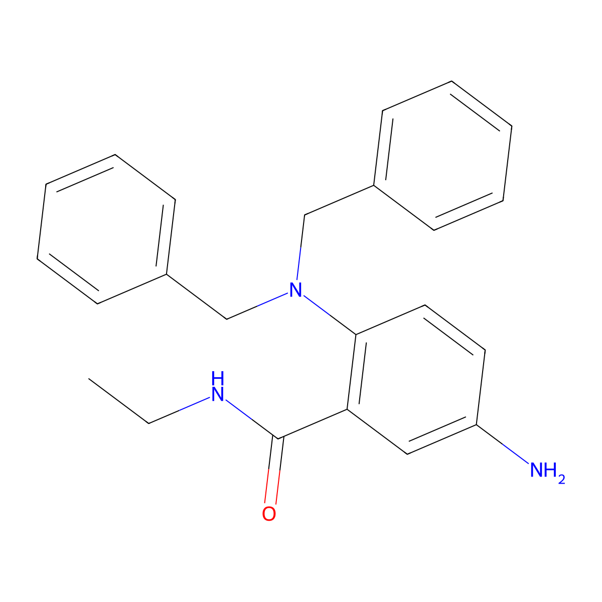 5-Amino-2-(dibenzylamino)-N-ethylbenzamide molecular structure, CAS 2214536-99-7