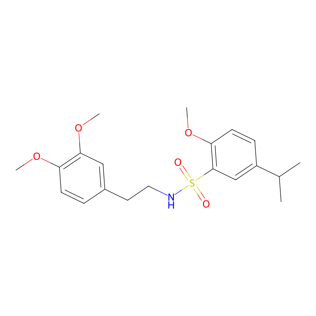 N-[2-(3,4-Dimethoxyphenyl)ethyl]-2-methoxy-5-propan-2-ylbenzenesulfonamide molecular structure, CAS 2214577-94-1