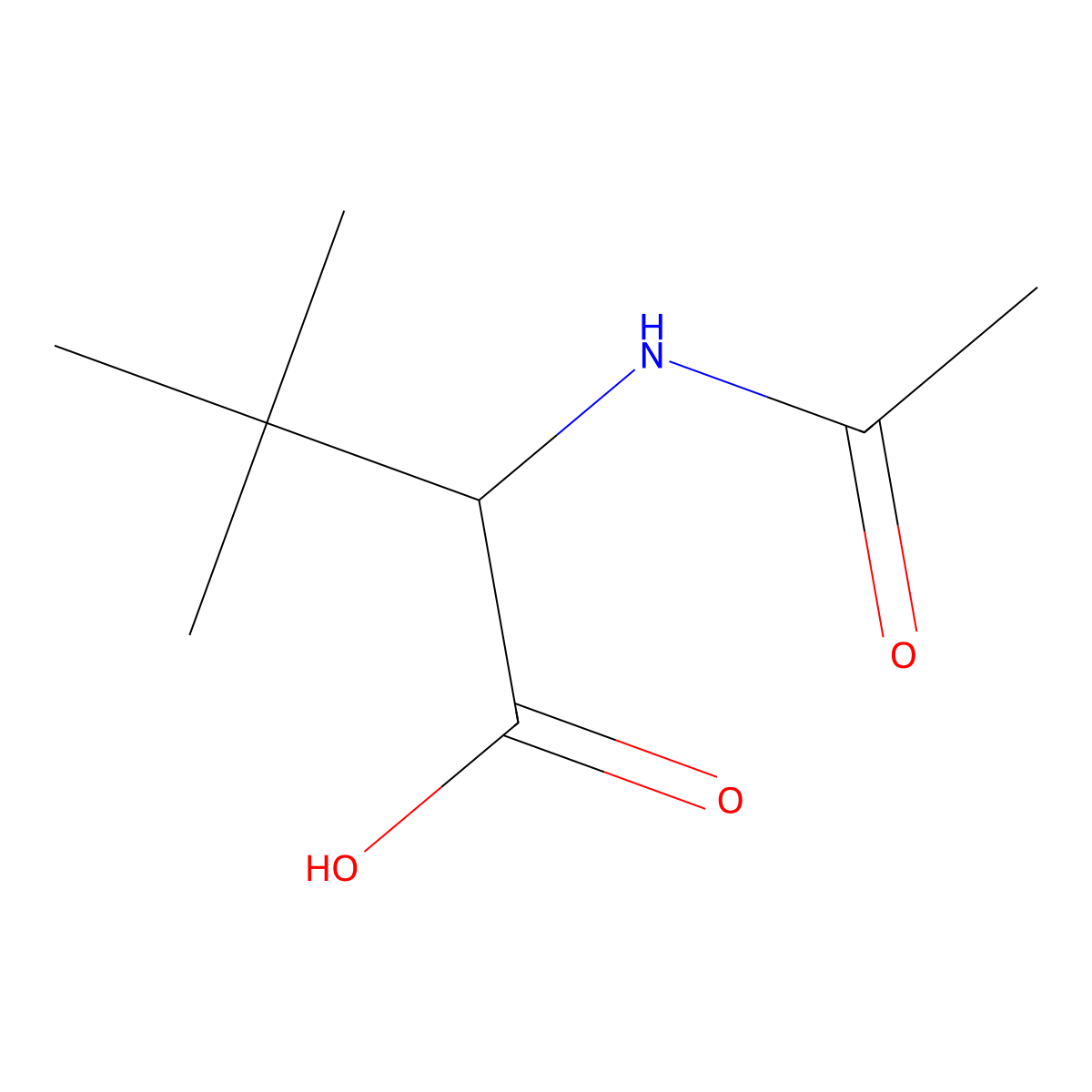 2-Acetamido-3,3-dimethylbutanoic acid molecular structure, CAS 22146-58-3
